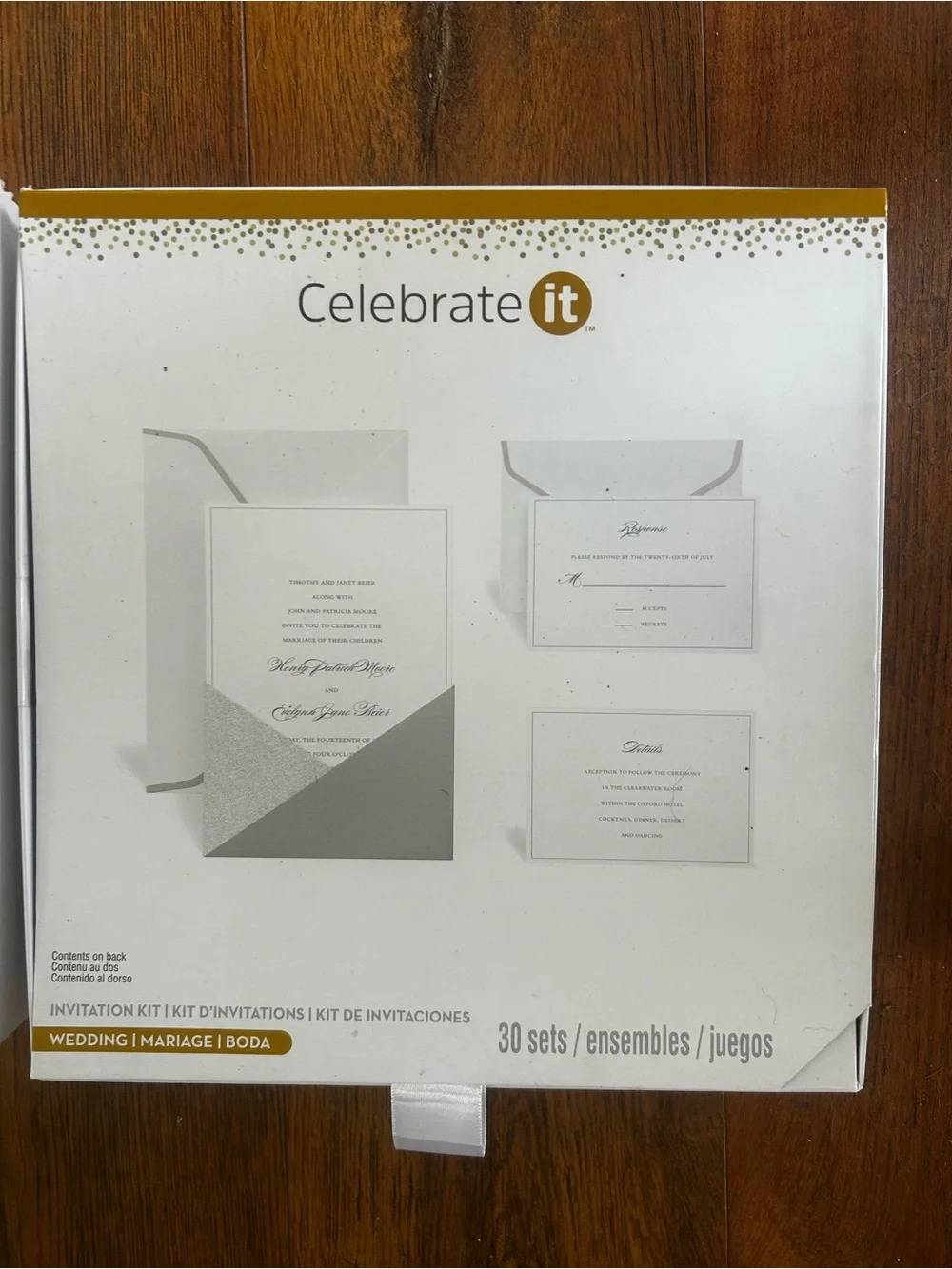 Celebrate It White & Gold Wedding Invitation Sets (2 Pack)